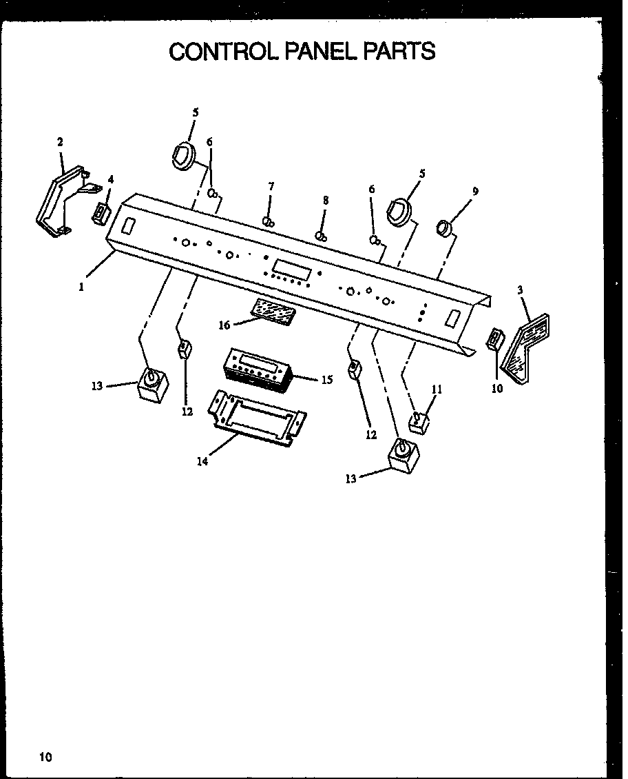 Control panel parts (fdu1862ww/p1131909) (fdu1862b/p1131908)