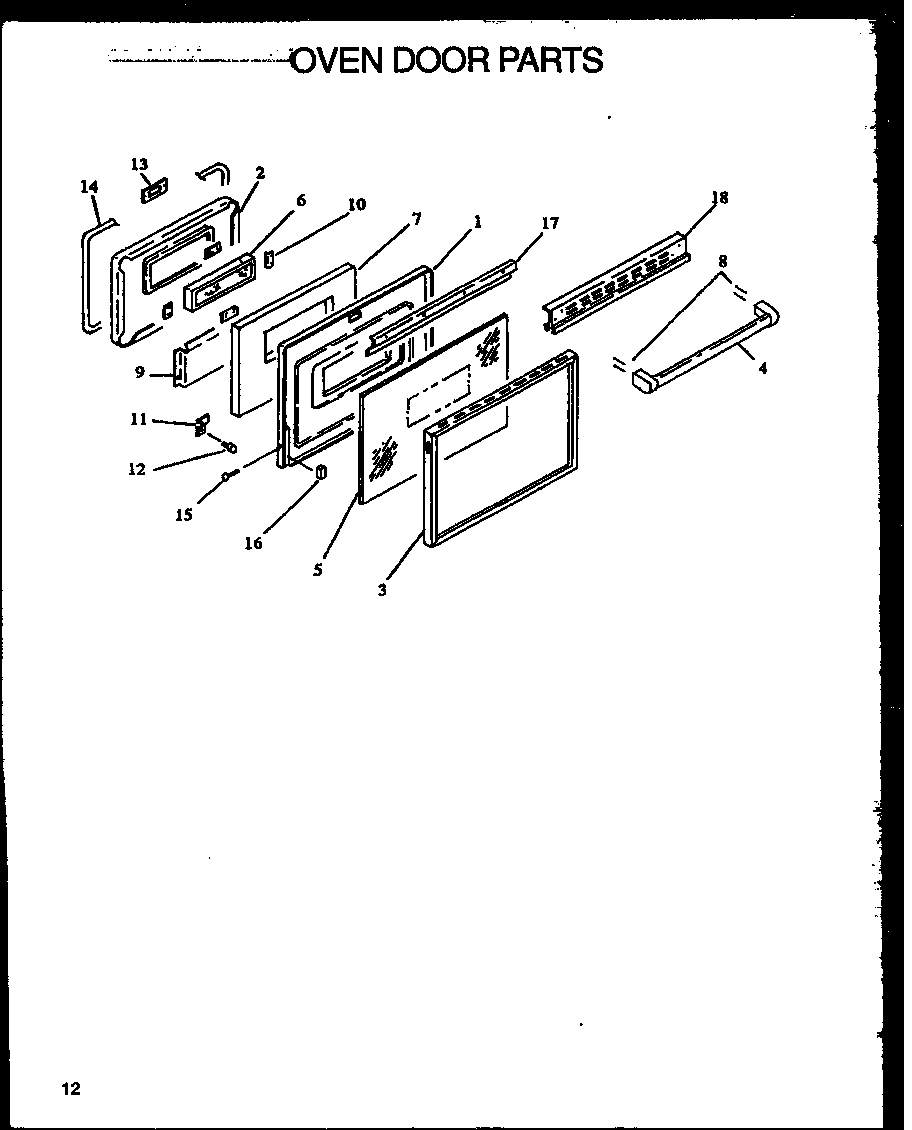 Oven door parts (fdu1862ww/p1131909) (fdu1862b/p1131908)