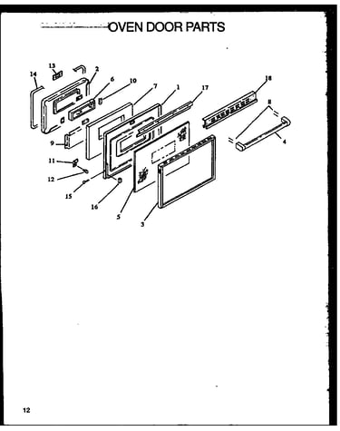 Oven door parts (fdu1862ww/p1131909) (fdu1862b/p1131908)
