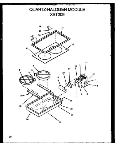 Quartz-halogen module (xst2092w/p1133345nw) (xst2092w/p1100203) (xst2092b/p1100204) (xst2092b/p1133345nb) (xst2092k/p1100202) (xst2092k/p1133345nk)