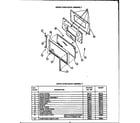 Caloric EHA395 upper oven door assembly (eha394) (eja394) (eha395) (eja395) (eja397) diagram