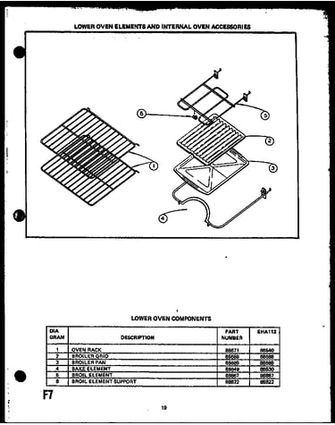 Lower oven elements and internal oven accessories (eha112)