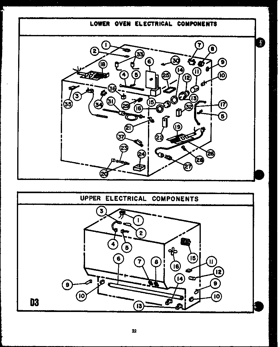 LOWER OVEN ELECTRICAL COMPONENTS (RVP397) (RVP399)