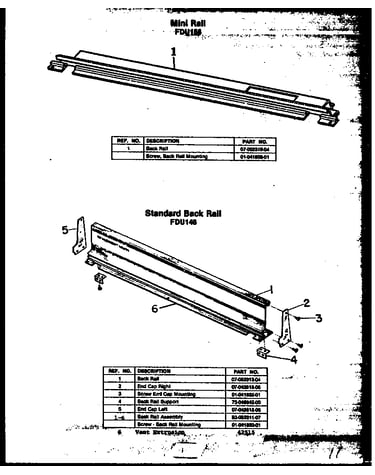 Standard back rail