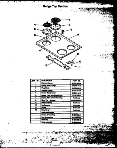Range top section