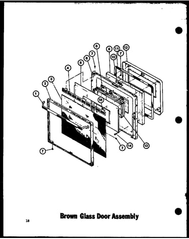 Brown glass door assembly (admic/p8554805s) (admic/p8592801s) (admic/p8592803s)