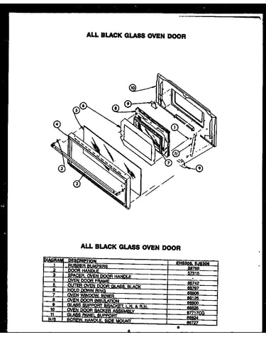 All black glass oven door