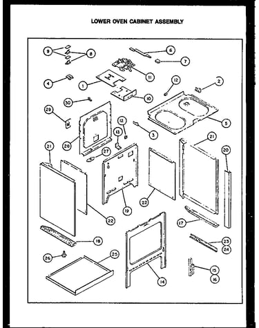 Lower oven cabinet assembly