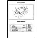 Caloric ESS341-OF storage drawer parts diagram