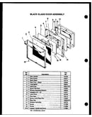 Black glass door assembly