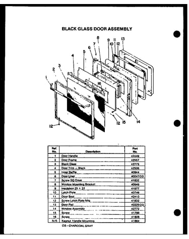 Black glass door assembly