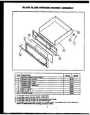 Black glass storage drawer assembly