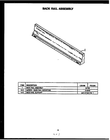 Back rail assembly