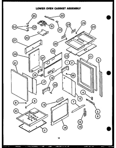 Lower oven cabinet assembly