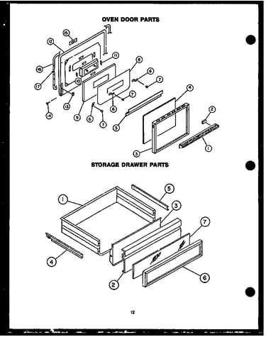 Oven door parts