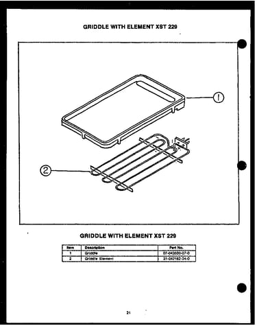 Griddle with element sxt 229