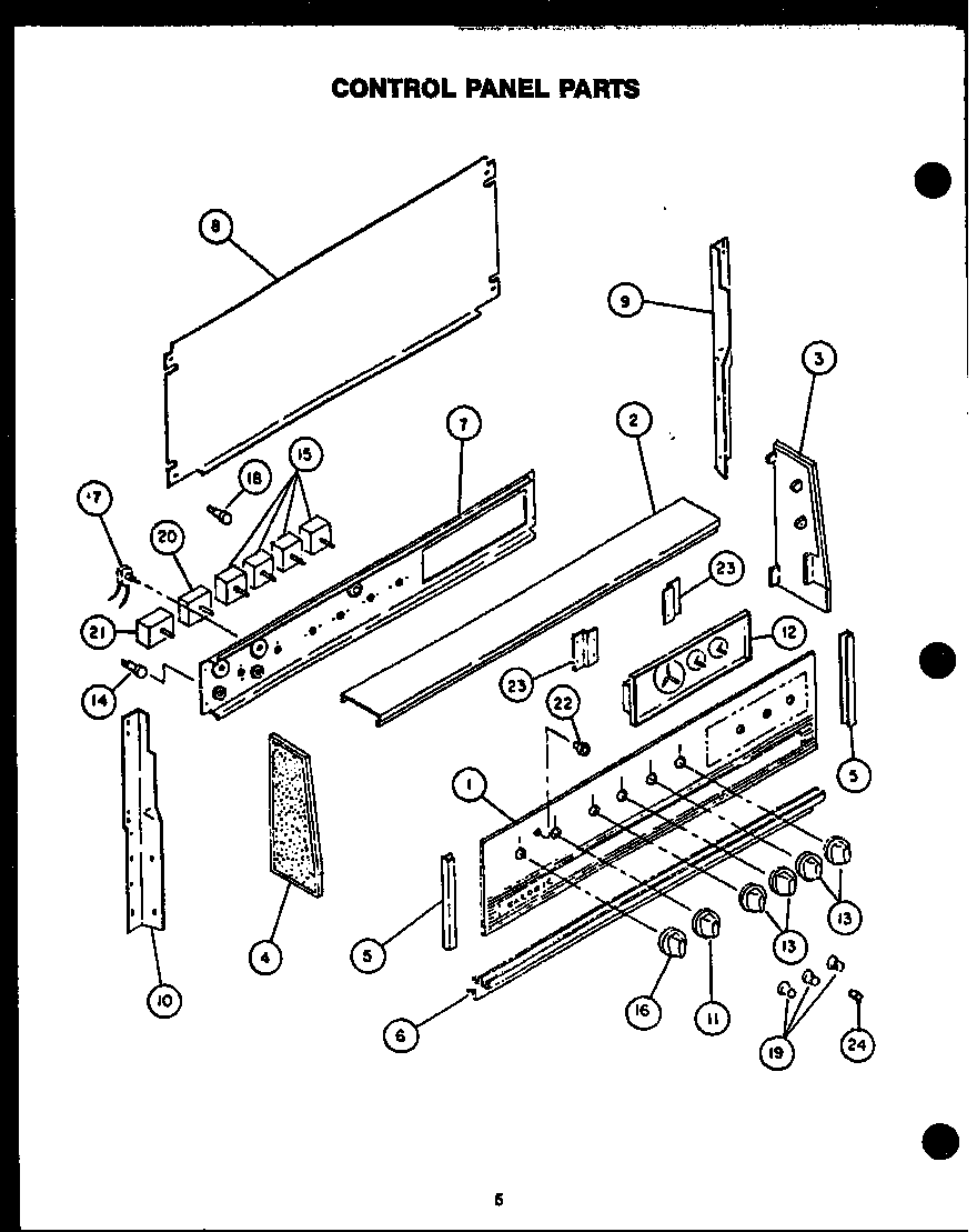 CONTROL PANEL PARTS (EHS342-OF) (EHS344-OF) (EHS345-OF) (EHS346-OF) (EHS360-OF)