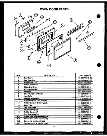 Oven door parts (ekt-396)
