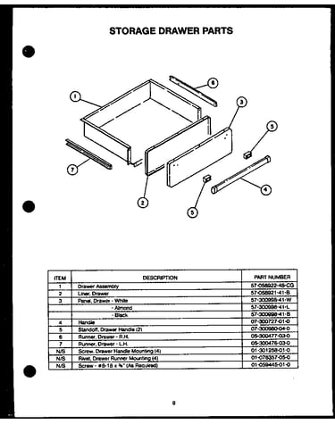 Storage drawer parts (ekt-396)
