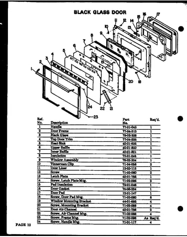 Black glass door (qdu-838) (qdu-858) (qdu-878)