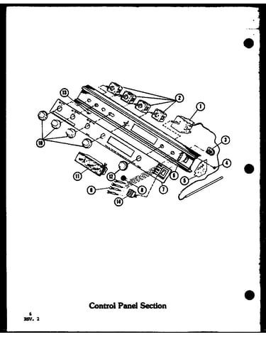 Control panel section (adm-1b/p85548-2s) (adm-1b/p85548-3s) (adm-1b/p85548-4s)