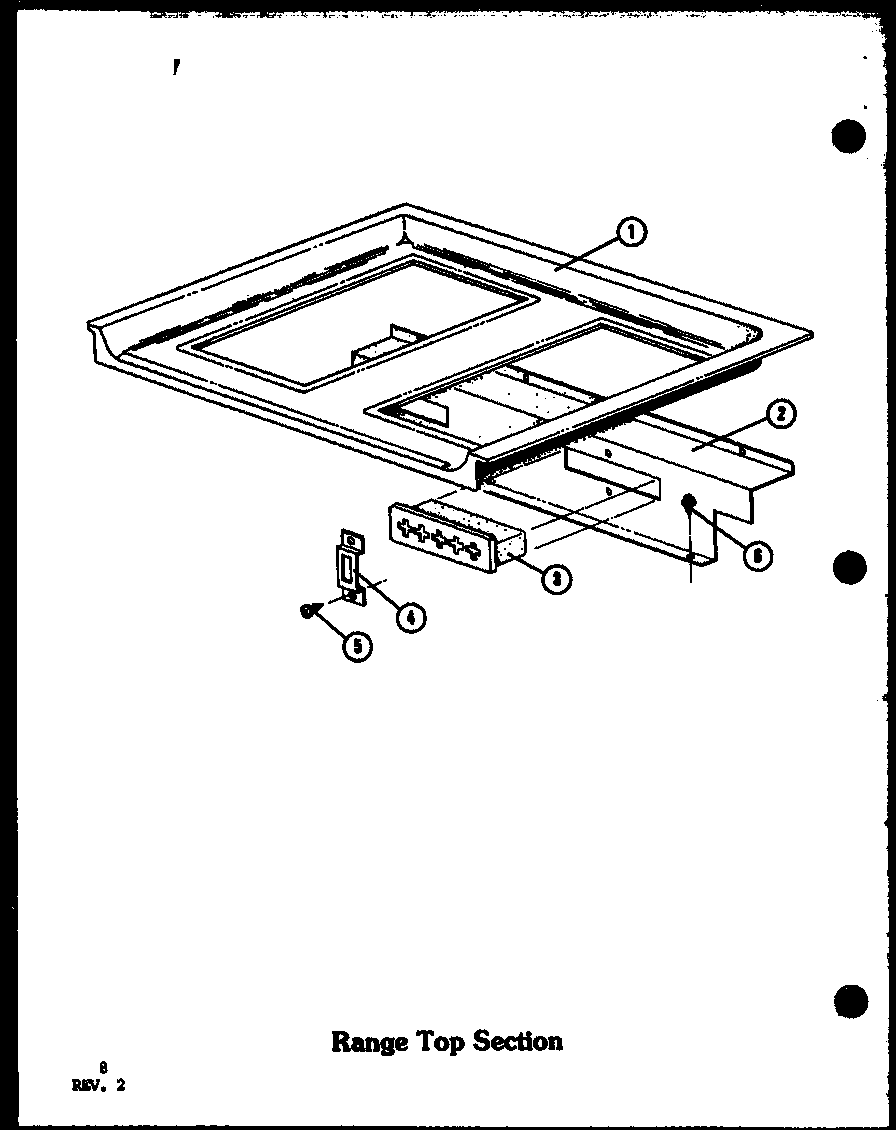 RANGE TOP SECTION (ADM-1B/P85548-2S) (ADM-1B/P85548-3S) (ADM-1B/P85548-4S)