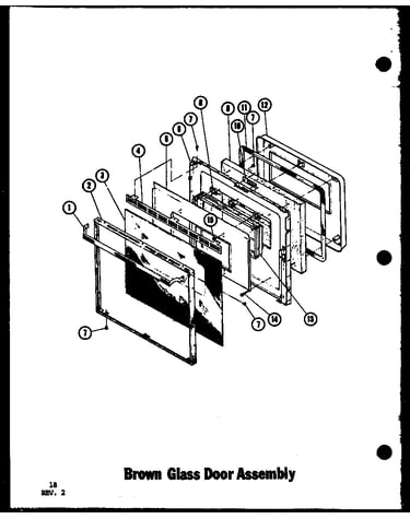 Brown glass door assembly (adm-1b/p85548-2s) (adm-1b/p85548-3s) (adm-1b/p85548-4s)