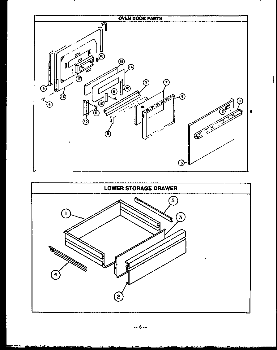 Oven door parts
