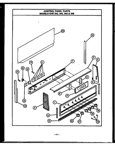 Control panel parts (ehs342) (ehs344) (ehs345) (ehs346)