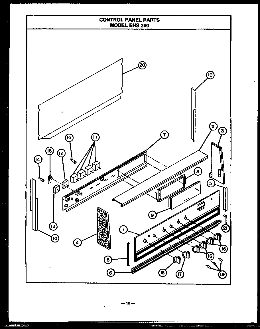 Control panel parts (ehs360)