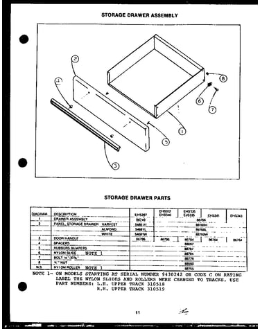 Storage drawer parts