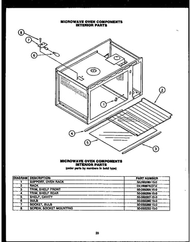 Microwave oven components interior parts (eks396)