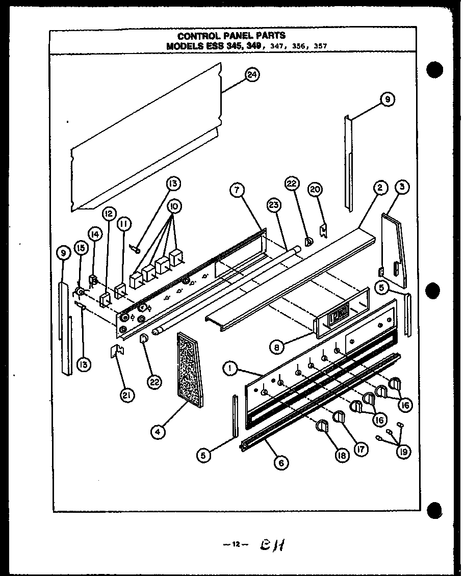 CONTROL PANEL PARTS (ESS345) (ESS347) (ESS349) (ESS356) (ESS357)