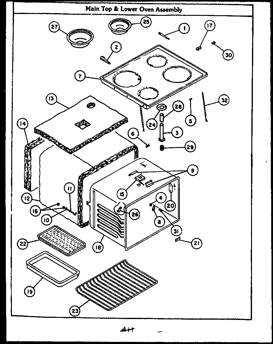 MAIN TOP & LOWER OVEN ASSEMBLY