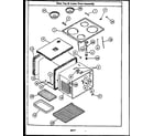 Caloric EKS395 main top & lower oven assembly diagram