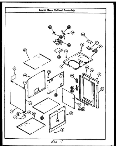 Lower oven cabinet assembly