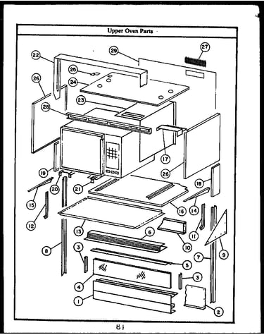 Upper oven parts