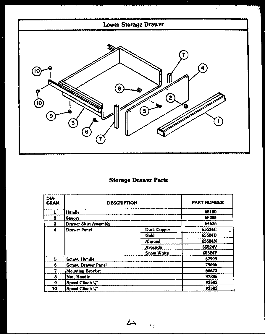 LOWER STORAGE DRAWER