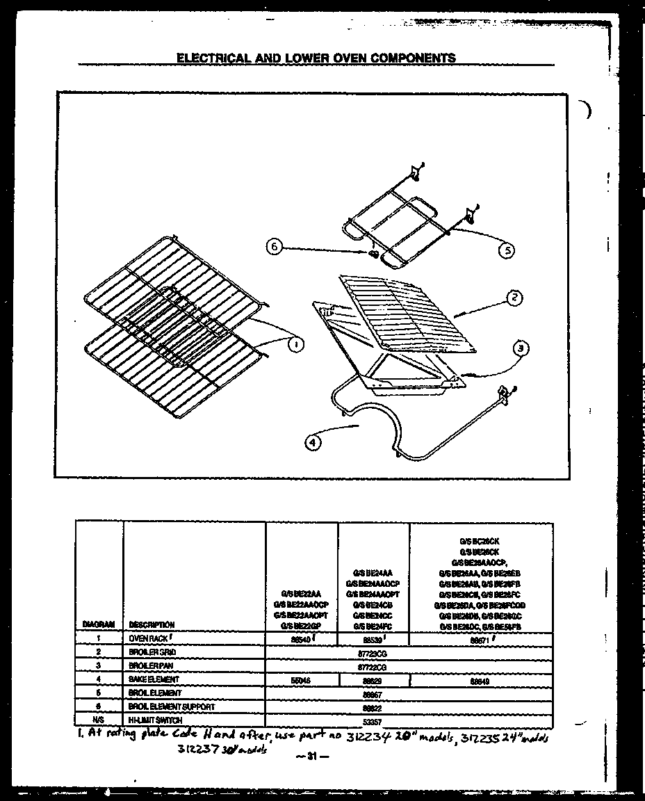 ELECTRICAL AND LOWER OVEN COMPONENTS (GBE22AA) (SBE22AA) (GBE22AAOCP) (SBE22AAOCP) (GBE22AAOPT) (SBE22AAOPT) (GBE22GP) (SBE22GP) (GBE24AA) (SBE24AA) (GBE24CB) (SBE24CB) (GBE24AAOCP) (SBE24AAOCP) (GBE24CC) (SBE24CC) (GBE24FC) (SBE24FC) (GBE24AAOPT) (SBE24A