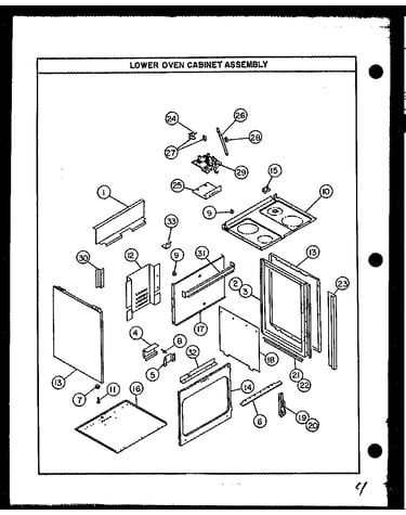Lower oven cabinet assembly