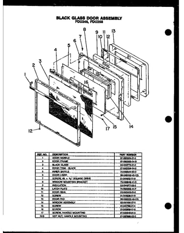 Black glass door assembly