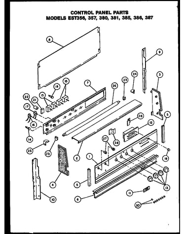 Control panel parts (est356) (est357) (est380) (est381) (est385) (est386) (est387)