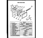 Caloric EST381 oven door parts diagram