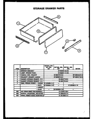 Storage drawer parts