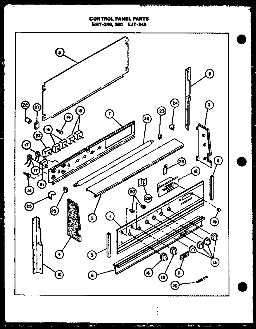 CONTROL PANEL PARTS (EHT-346) (EHT-360) (EJT-346)