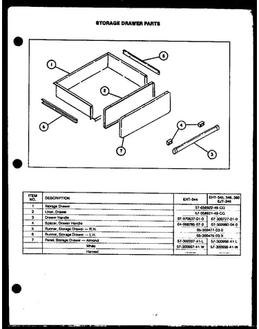 Storage drawer parts