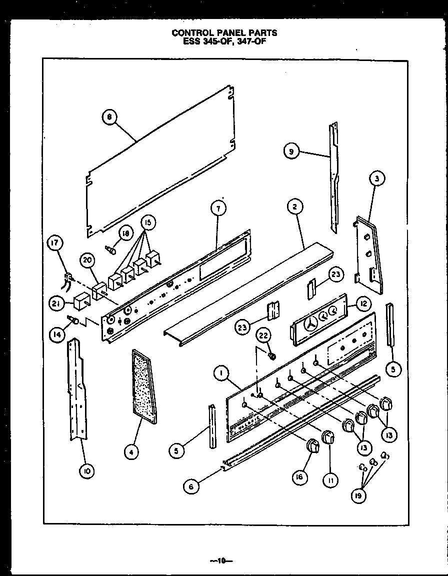 Control panel parts (ess345-of) (ess347-of)