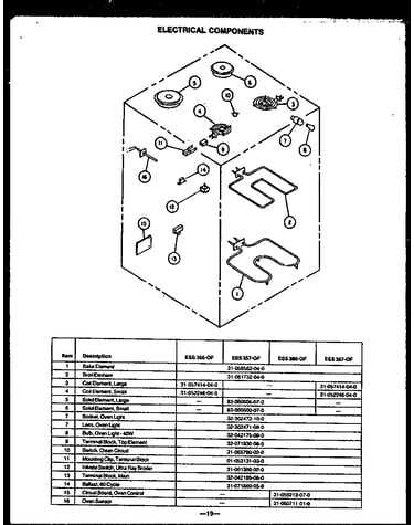 Electrical components (ess356-of) (ess357-of) (ess380-of) (ess307-of)