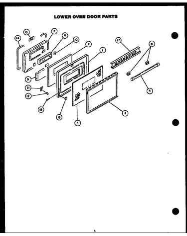 Lower oven door parts