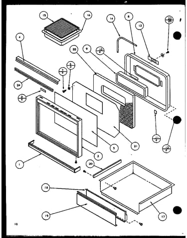 Door assembly/broiler